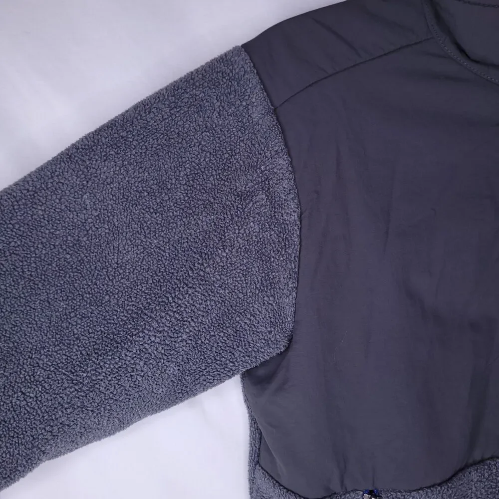 Boys North Face Fleece Jacket Large Gray Full Zip Denali